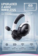 Picun G3 Gaming Wireless Headphone with Mic Over-Ear Headphones Bluetooth 5.4 40mm Driver 2.4G/Wireless/Cable USB Headsets 65H