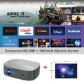 Everycom HQ10W 1080P Projector  Full HD 4K 26000 Lumen Projectors Video Smart TV for Home 2+64GB Movie Theater Beamer With Dolby