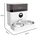 Newpet Automatic Pet Food Dispenser For Cat Dog With Two-way Double Bowls With APP WIFI Remote Control Voice Recorder Cast Food